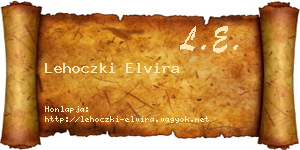 Lehoczki Elvira névjegykártya